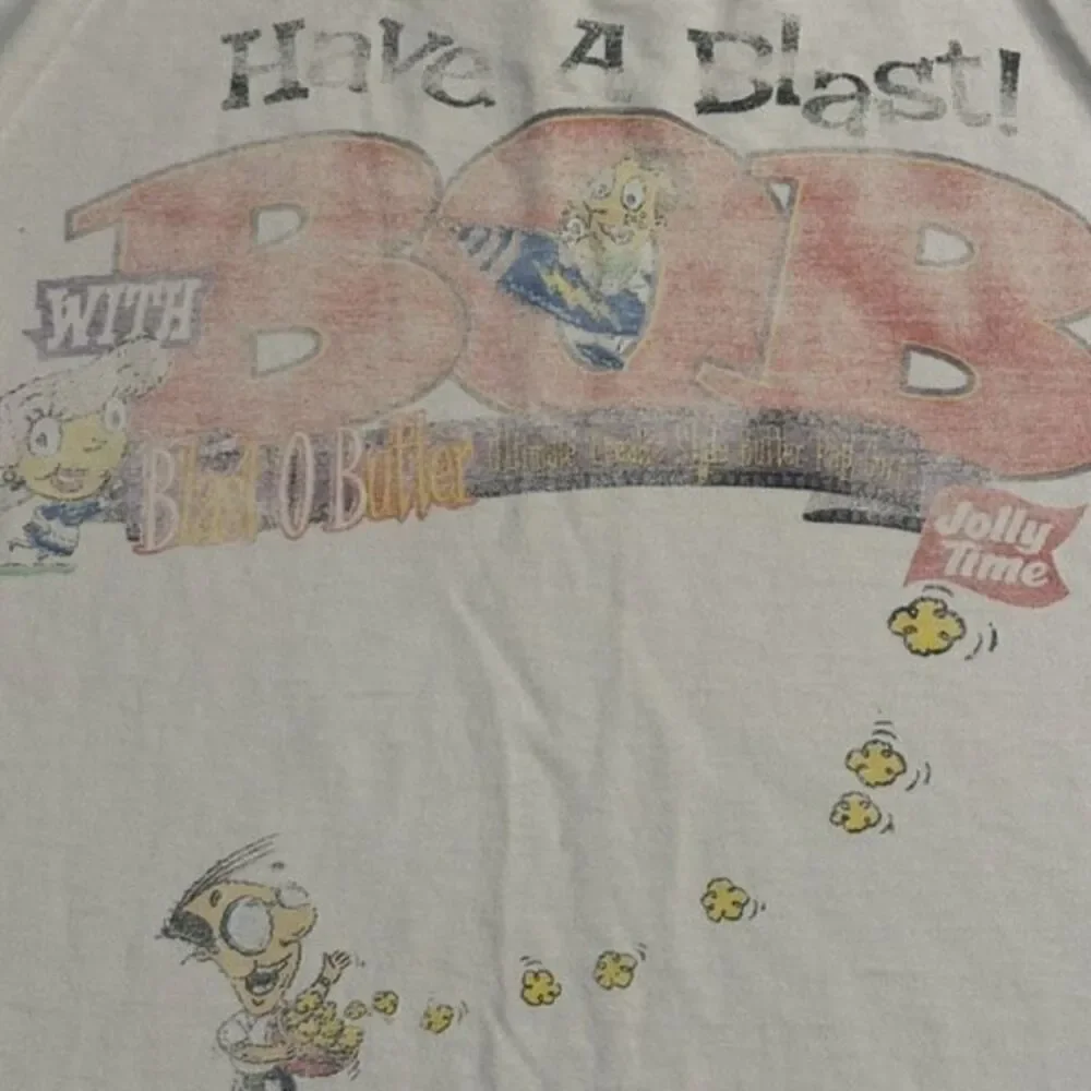 Fruit of the Loom Men's Size XL White Jolly Time Popcorn T-Shirt Short Sleeve